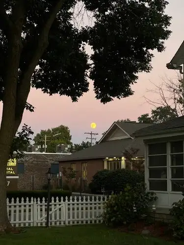 Pink skies and a bright moon to end the day.